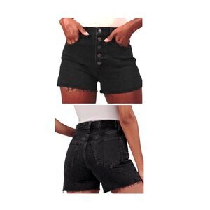 Abercrombie & Fitch Women's 25 - 0 High Rise 4" Shorts Black Denim